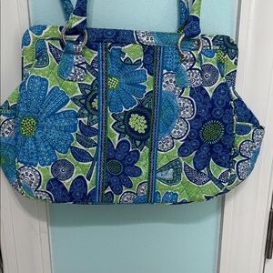 Vera Bradley Floral Blue and Green Tote Bag